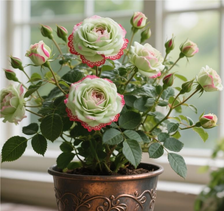 Biologico Bulbi di Rosa - Perenne, Colori vivaci, Bassa Manutenzione, Decorazione d'Interni-5 Bulbi-A