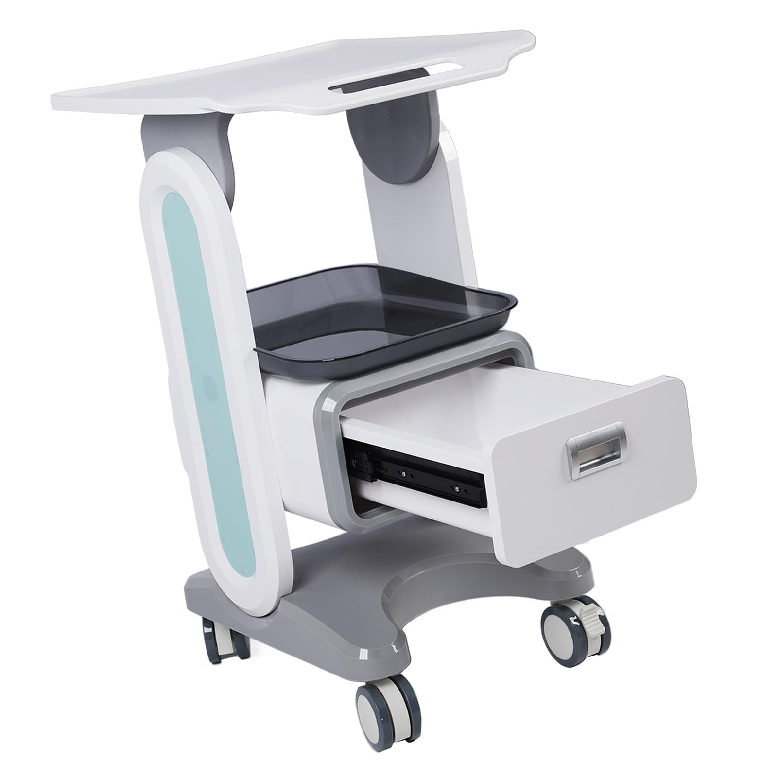 Carro médico de 50 kg con encimera grande, cajón individual y rodillo universal para salón de belleza, laboratorio, clínica dental