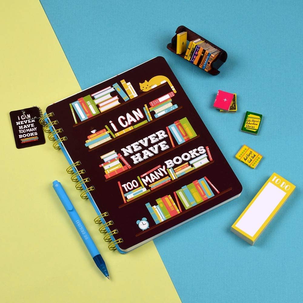 Doodle Bookworm Notebook, 160 A5 Sized Ruled 80 GSM Pages, Perfect for Friend, Birthday