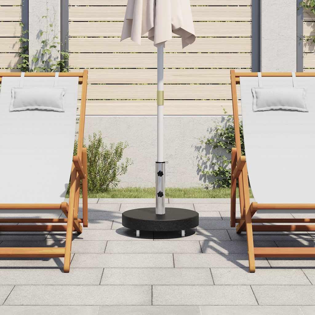 Tomostar Pied de Parasol avec roulettes, Support Socle de Parasol Base de Lestage Granite 30 kg Rond Noir