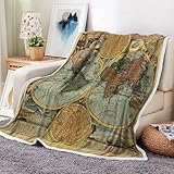 Vintage World Map Throw Blanket, Antique Old Nautical Map of the World Camping Blankets and Throws for Bed, Historical Atlas Geography Wanderlust Pirate Brown Blanket for Sofa Couch Decor, 50X60in