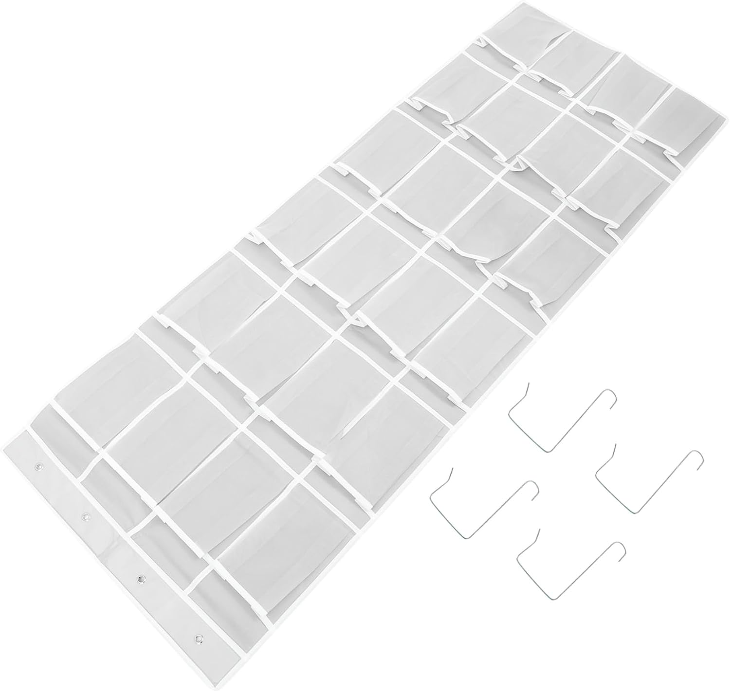 1pc Mobile Phone Bag Jewelry Holder Phone Mount Jewelry Stand Cell Phone Stand Storage Bags Wall-mounted Pouch Wall Bag Multiple Pockets Jewelry Rack Non-woven Fabric (Grey 150X50CM)