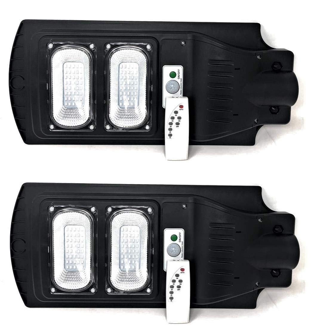 TEMPO DI SALDI Coppia di Lampioni a LED 60W con Pannello Solare Crepuscolare e Telecomando