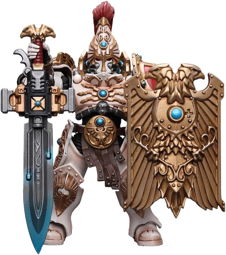 JOYTOY Warhammer 40,000 1/18 Action Figure Adeptus Custodes Solar Watch Custodian Guard with Sentinel Blade and Praesidium Shield Collection Model Birthday Gifts