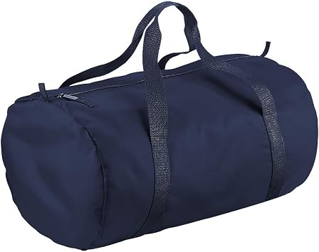 BagBase Packaway Barrel Bag/Duffel Water Resistant Travel Bag (32 Liters) (One Size) (Black)