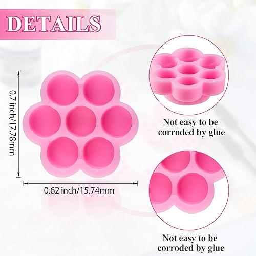 Miniatura 2 de 200 piezas de pegamento en forma de flor, extensión de pestañas, soporte para pegamento de pestañas de flores, pegamento para pestañas, paleta,