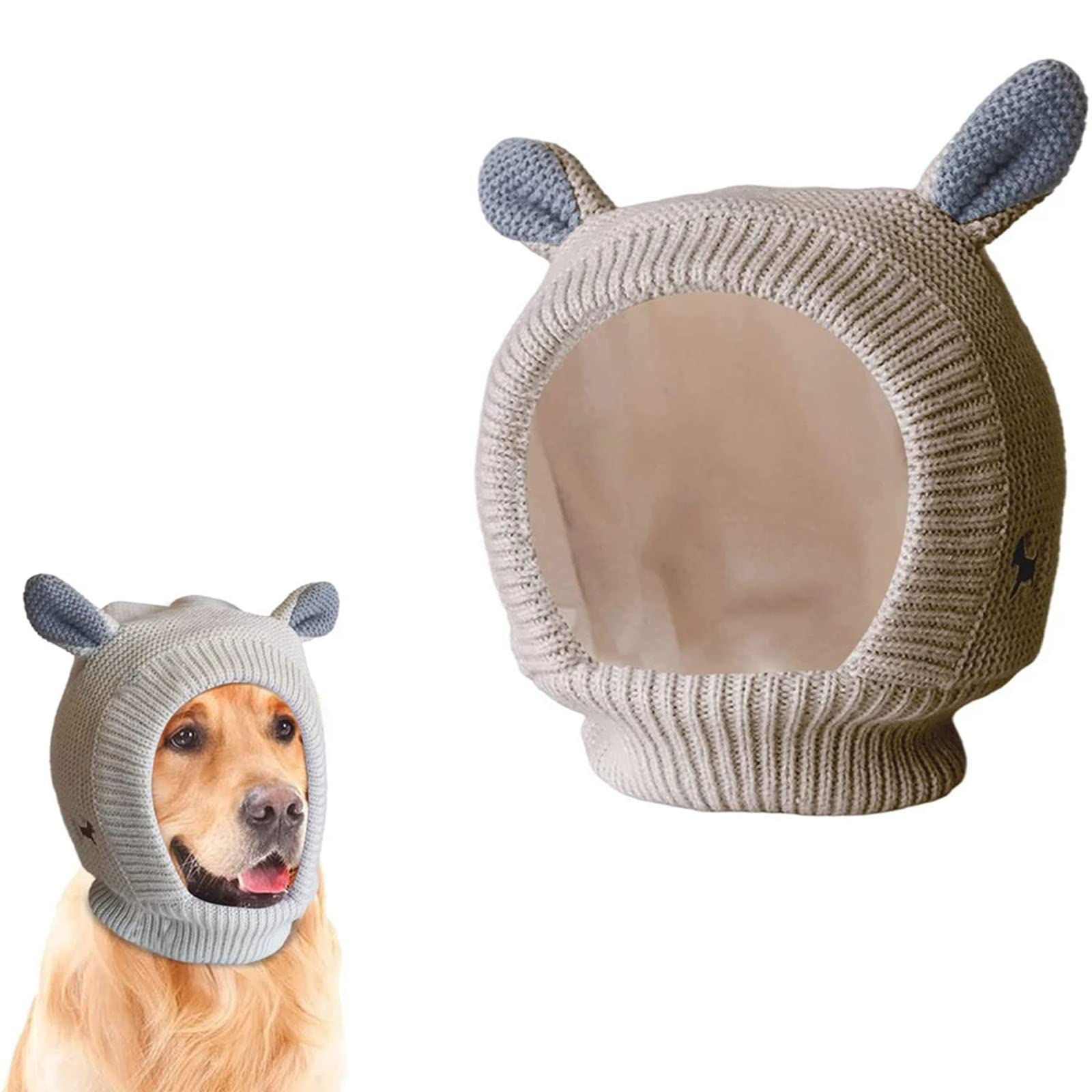 Produktbild von Kaninchen Ohren Für Hunde - Gestrickte Ohrenschützer Für Lärm & Kälte