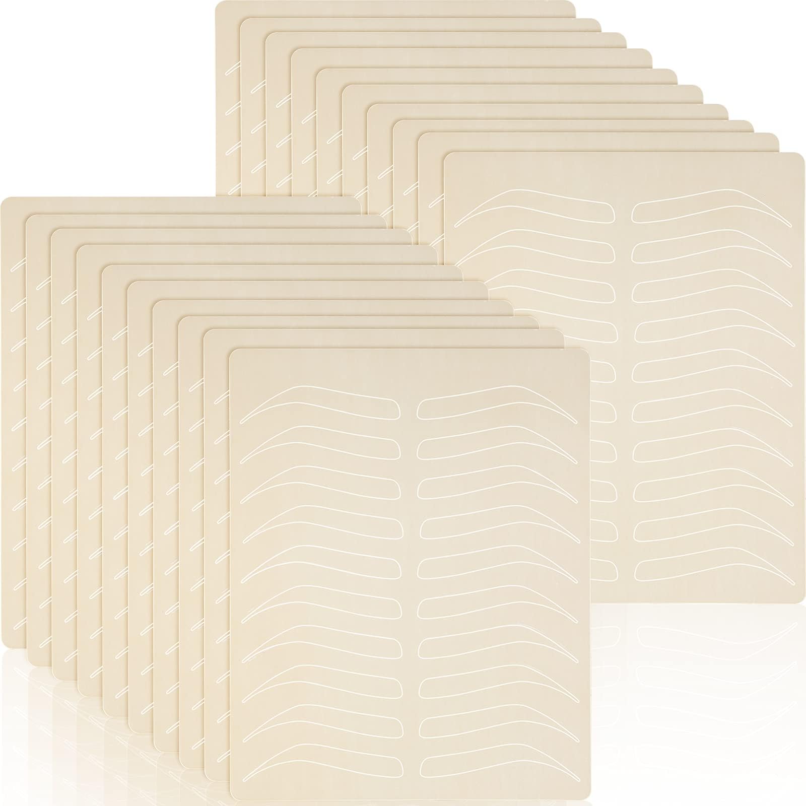 20 Pieces Microblading Supplies Double Sided Practice Skin for Eyebrows Tattoo Fake Skin Rubber Microblading Kit No Ink Makeup Silicone Skins to Practice Brow