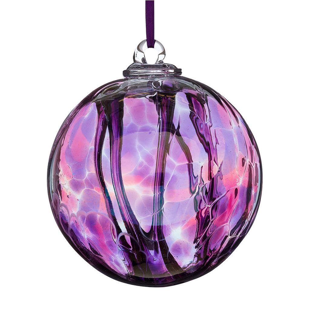 Sienna Glass Spirit Ball, Pink/Purple, 11 x 11 x 14 cm