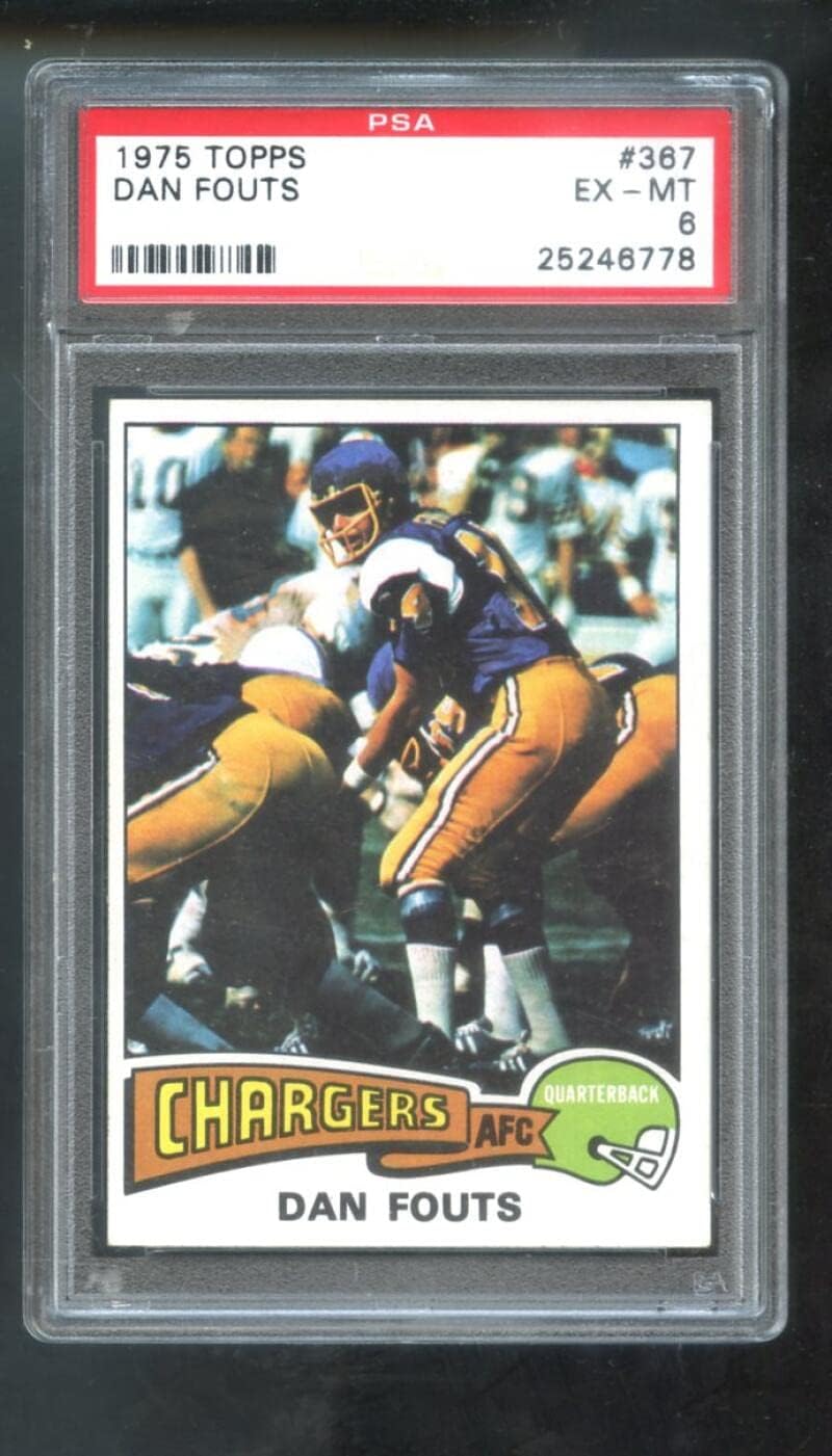 1975 Topps #367 Dan Fouts ROOKIE RC Chargers NFL PSA 6 Graded Football Card