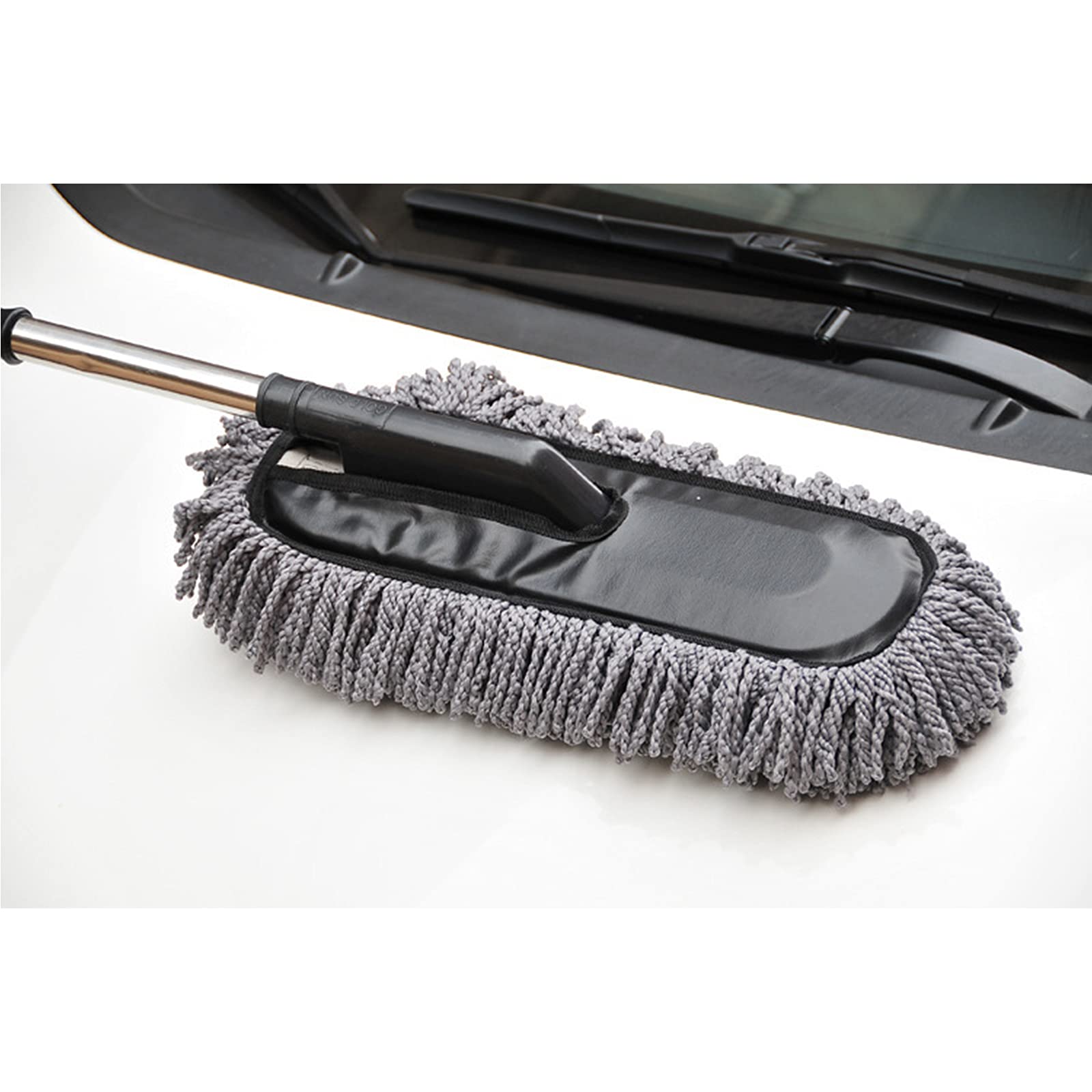 URAQT 160 cm Spazzola di Pulizia per Lavaggio Auto con Manico Lungo, 3 in 1 Spazzola Lavaggio