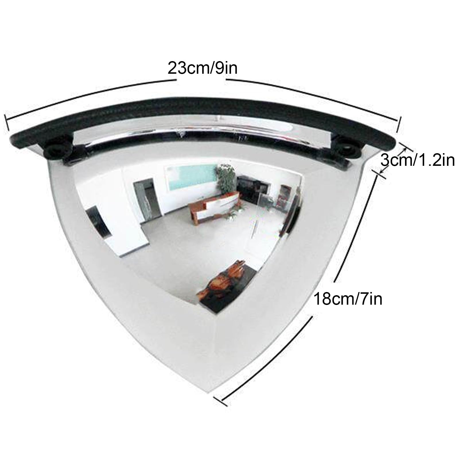 Lustro Zabezpieczające Kopułkowe 1/8 Cala, Akrylowe Lustro Wypukłe, Lustro Narożne 90° Z Plastikową Tylną Ścianką Do Eliminacji Martwego Pola W Magazynach Detalicznych(30cm/12in)