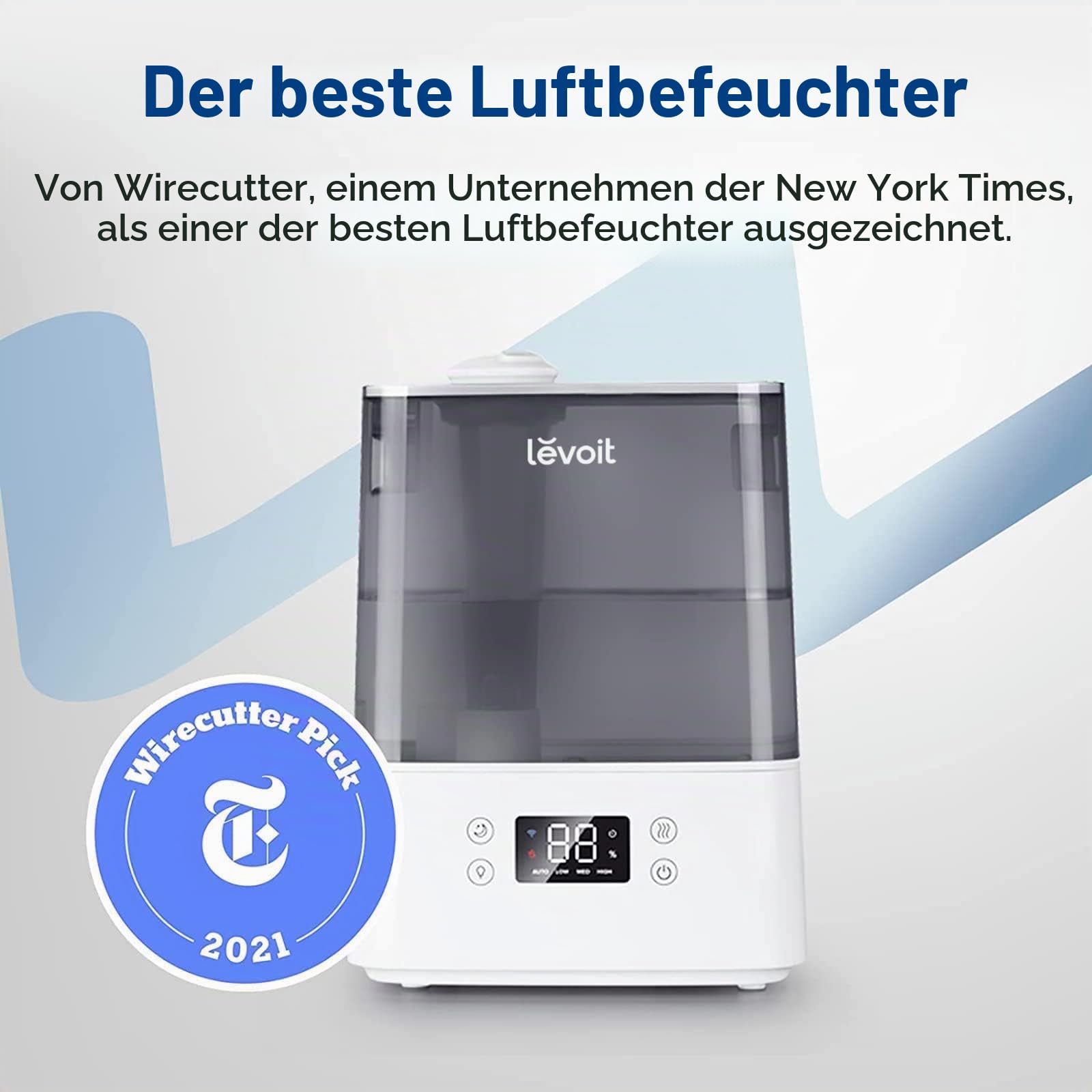 LEVOIT 6L Luftbefeuchter Top-Fill Humidifier Wlan 28dB mit APP & Alexa Steuerung & Luftbefeuchter Ersatzfilter Fängt feine Partikel im Wassertank auf