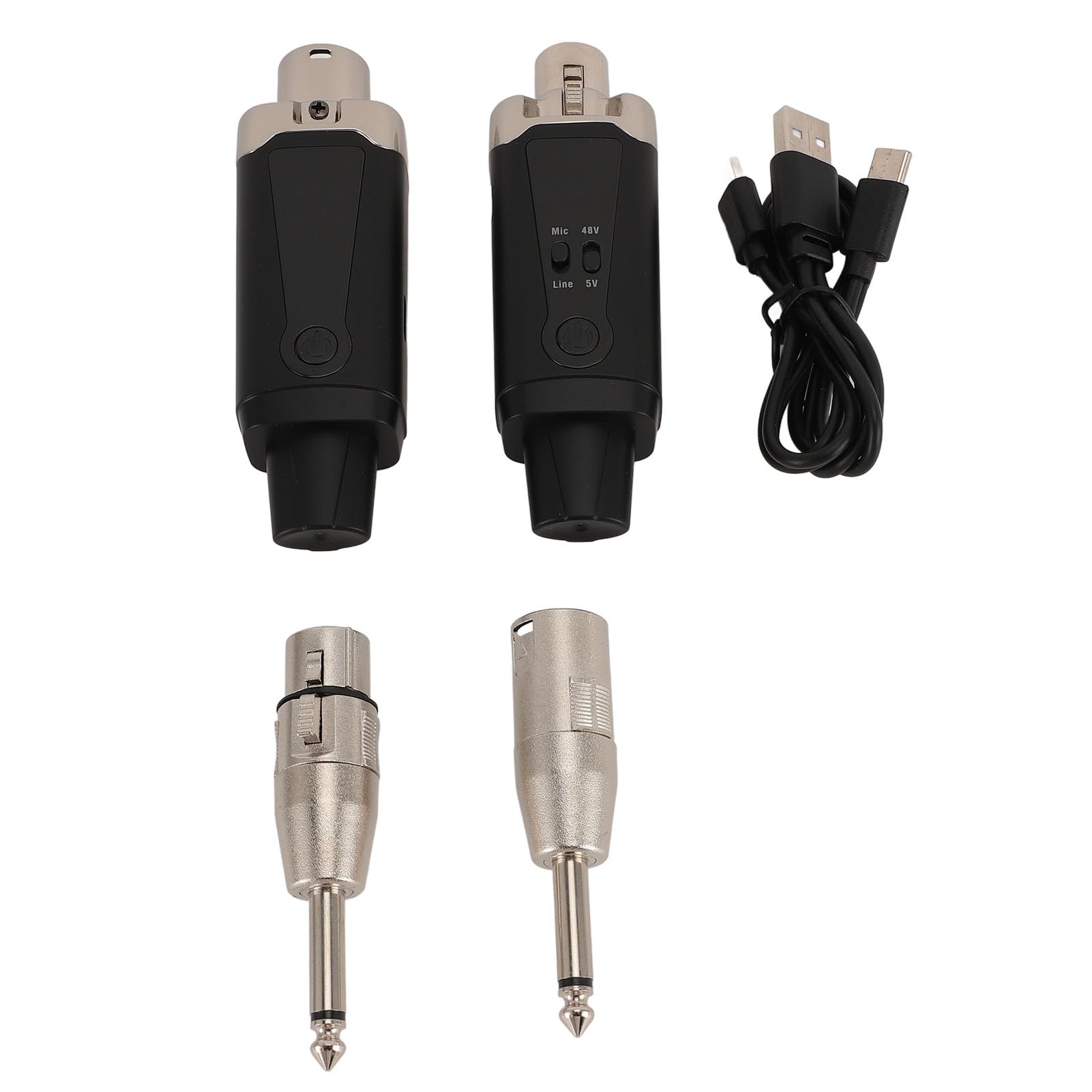 CHICIRIS Drahtloser Mikrofon-Sender-Empfänger, UHF 16 Kanäle, 50–80 M Reichweite, XLR-System mit 48 V Phantomspeisung und 6 35 Mm Adapter, für Dynamisches Kondensatormikrofon, Live-Konzert