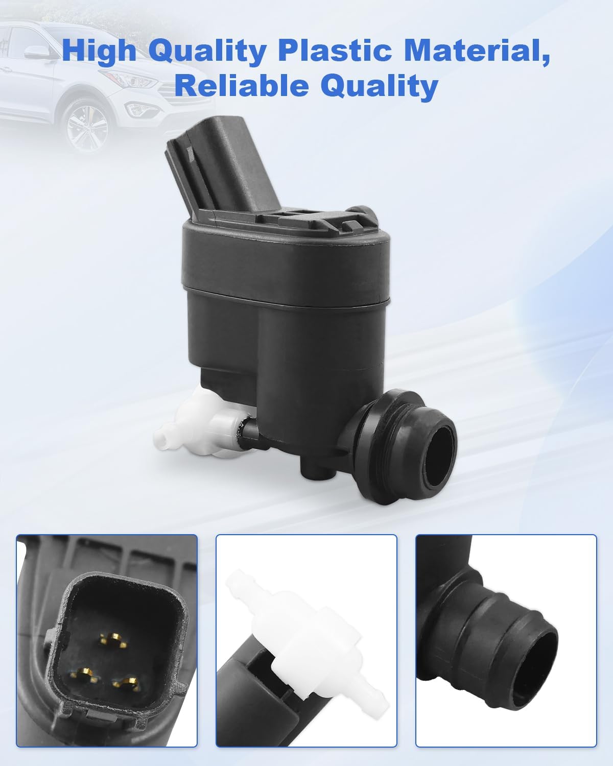 Windshield Washer Fluid Pump 12V Fit for Hyundai Elantra GT, Fit for Hyundai Santa Fe/Fe Sport/Fe XL, Fit for Kia Seltos/Sportage/Telluride, 98510-2W500
