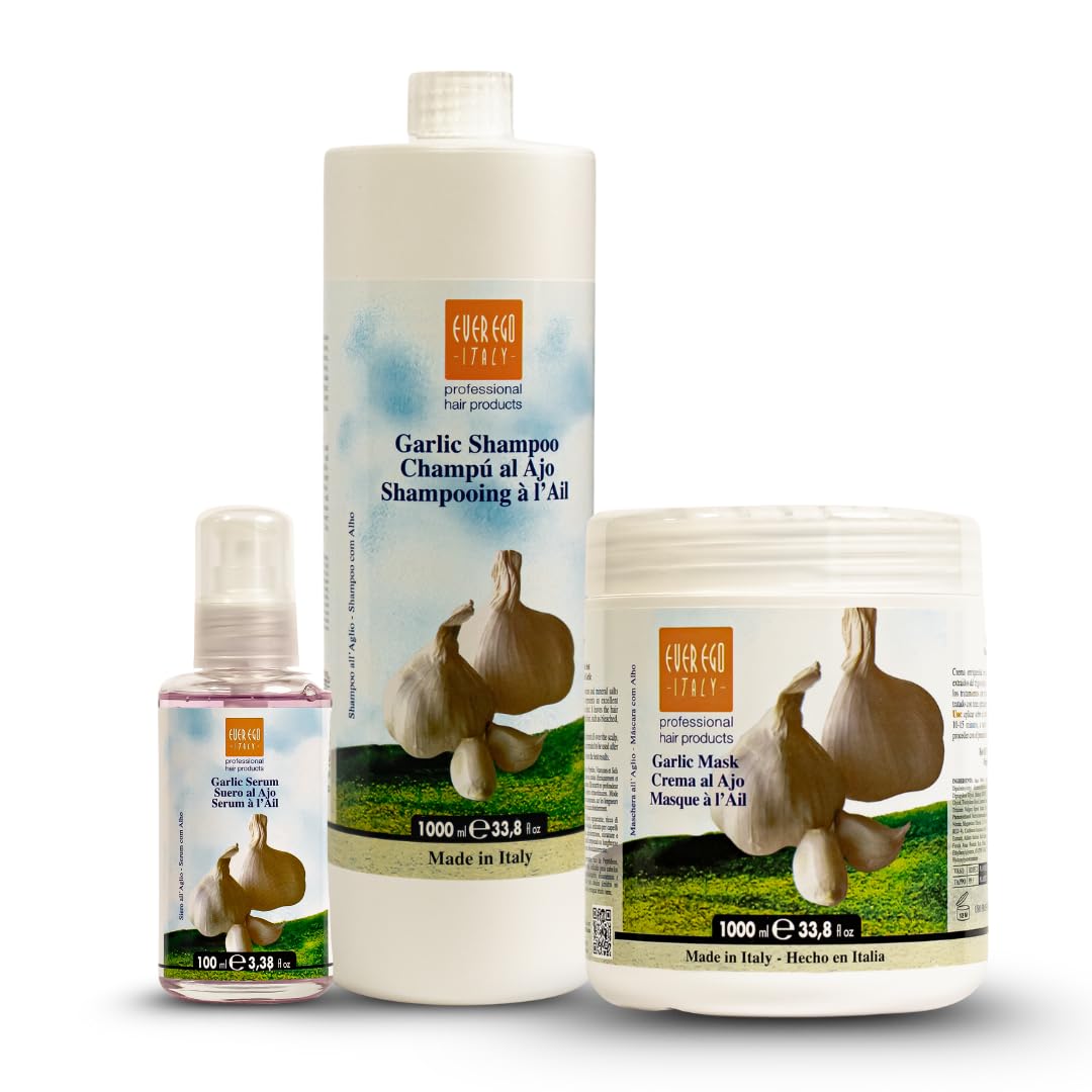 Italy Impac Ego Garlic (Shampoo + Mask 33.8oz + Serum 3.38oz)