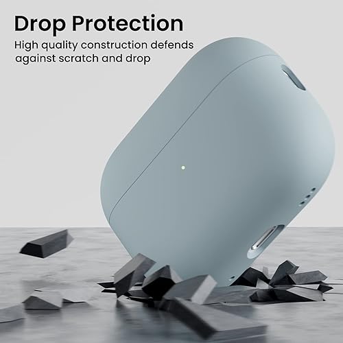 Vista 7 de ORNARTO Funda compatible con AirPods Pro 2 2022, silicona híbrida protectora completa para AirPods Pro de 2ª generación, cubierta frontal LED Verde