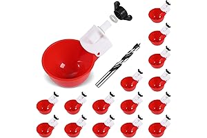 Automatic Chicken Waterer Cups (16 Pack) - No-Leak Poultry Drinkers for Chickens,...