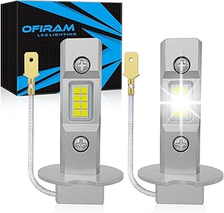 H3 LED Fog Light Bulbs, 1:1 Mini Size New Upgrade H3 LED Headlight Bulb,500% Brighter 6500K White CSP Chips,Plug & Play, H3 LED Bulb Light for Fog Lamp, DRL, High/Low Beam (Pack of 2)