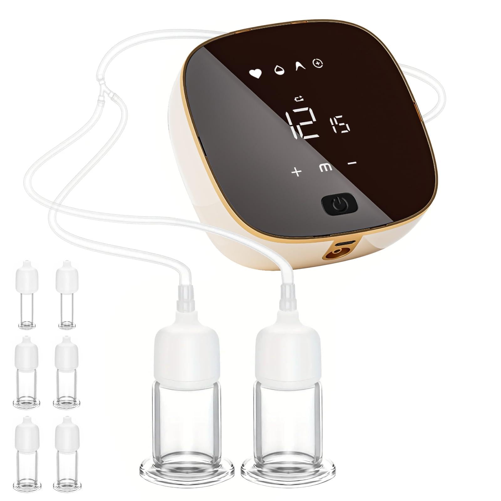 Set di coppette elettriche per viso, 3 in 1, massaggiatore Gua Sha, set da 6 pezzi, in vero vetro, per ridurre le rughe e la cura della pelle, anti-invecchiamento, per rassodare i contorni del viso