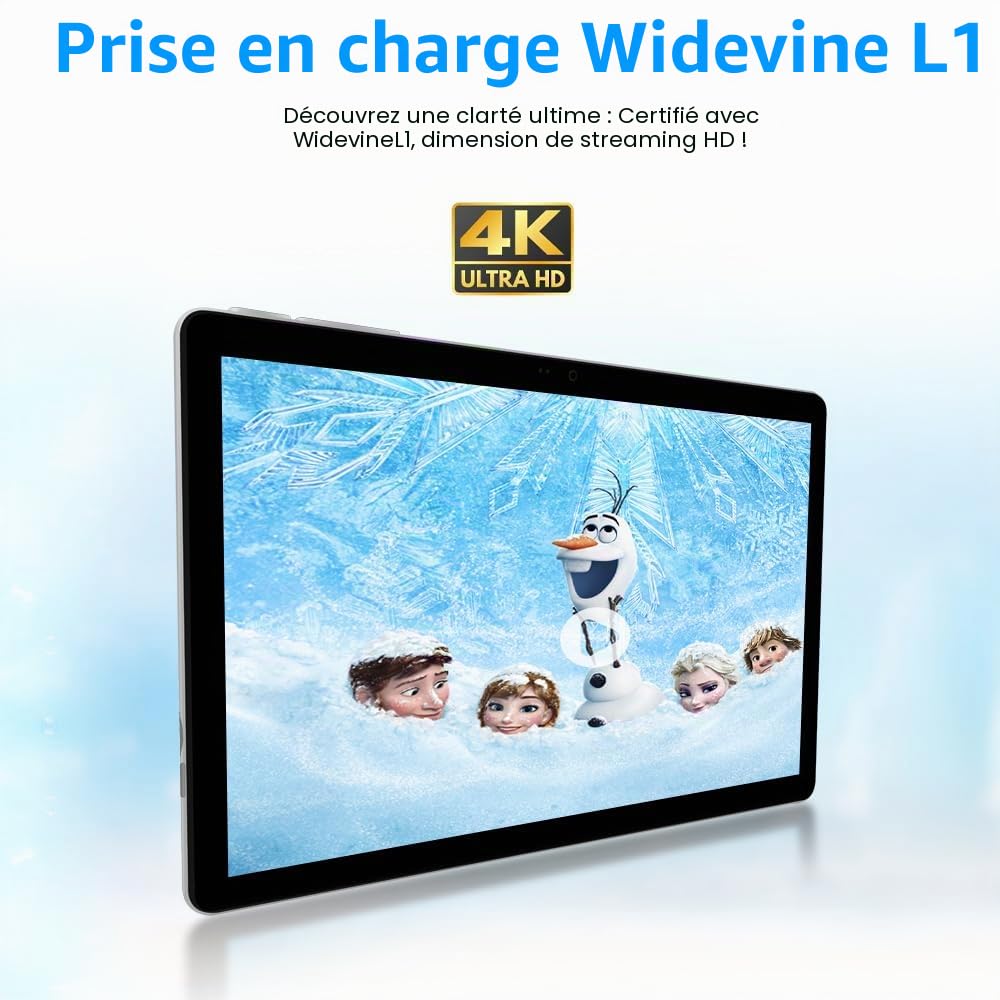 Crelander Tablette Android 15 10,1 ", 12 Go + 128 Go, batterie 8000 mAh, écran tactile 1280 x 800, Bluetooth/WiFi 5G, ensemble avec étui, clavier, souris et stylet (bleu)