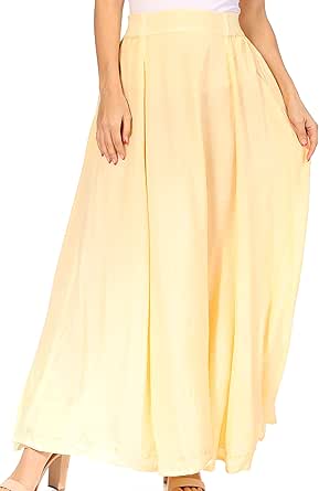 Sakkas Amaia Women's Maxi Floral Print Boho Summer Casual Long Wrap Skirt Cover-up main image 1