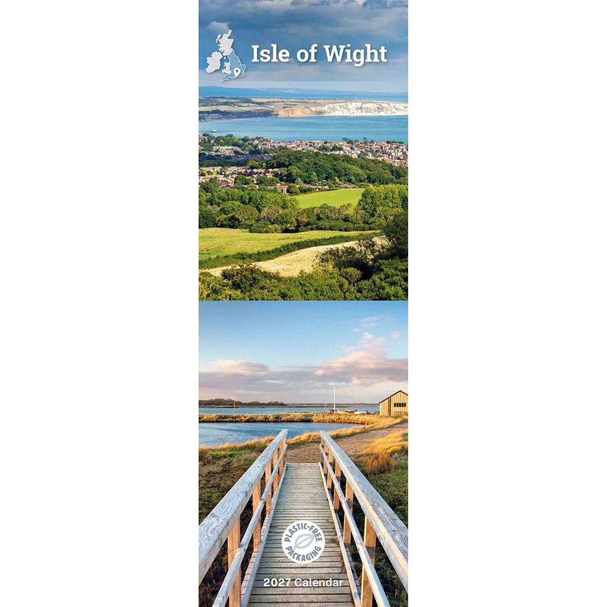 Carousel Worldwide Isle of Wight 2027 Slim Wall Calendar, 12-Month Calendar, Coastal & Countryside Photography