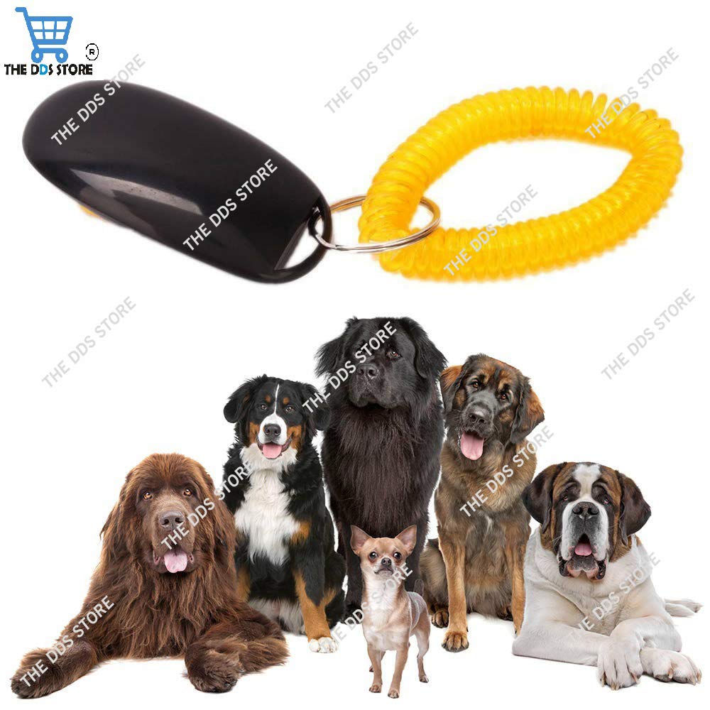 THE DDS STORE Pet Dog Training Clicker Big Button clicker with Wrist Band Strip for Clicker Training Professional Dog Cat Bird Puppy Pet Training Clickers, 1 Piece - Color May Vary 1