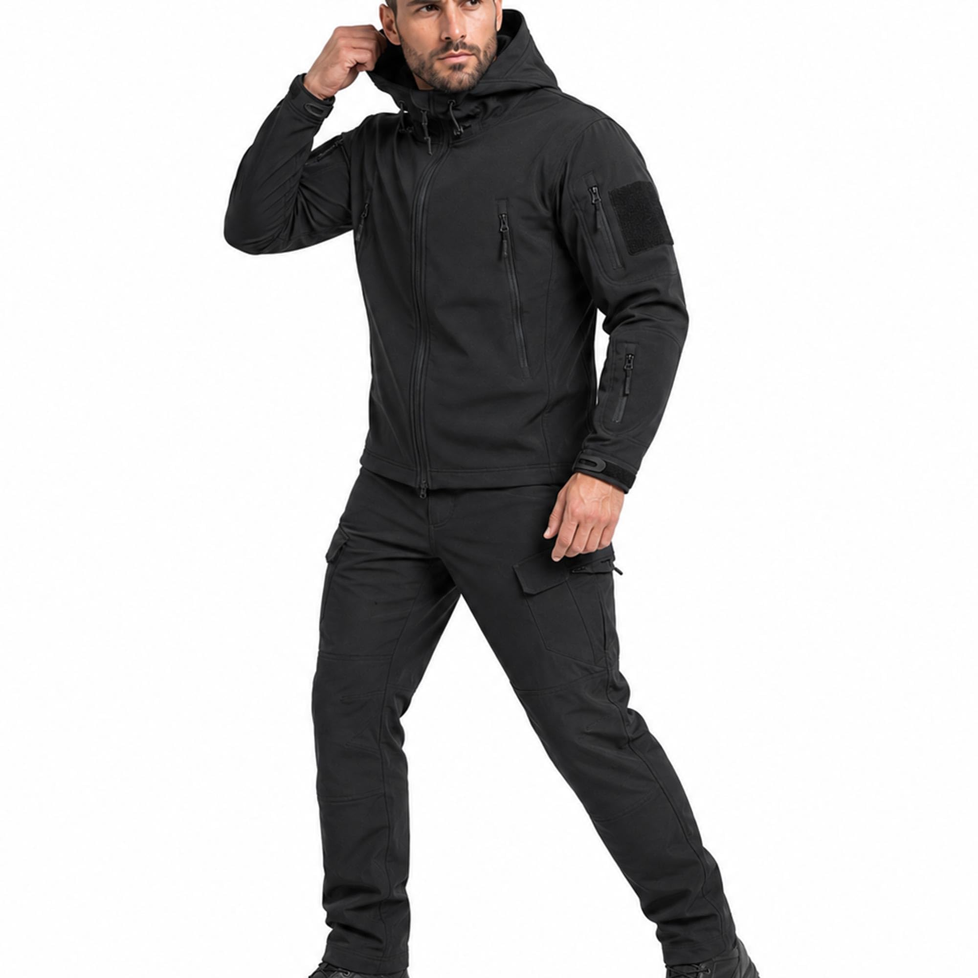 Taktische Jacke und Hose für Herren, Herren taktische Jacke und Herren taktische Hose, Militär Anzug Set für Airsoft, Paintball, Jagd, Wandern und Freizeit