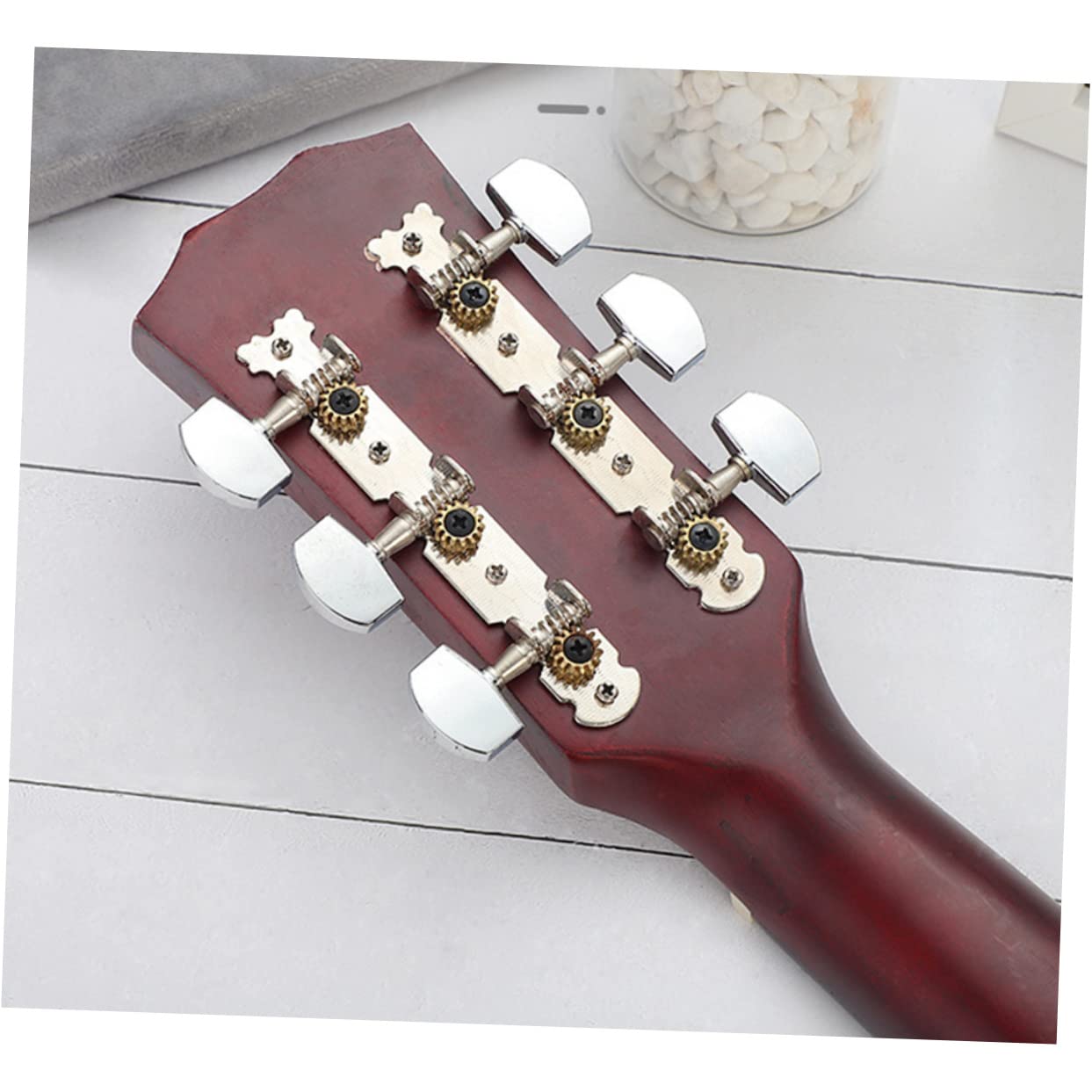 Toddmomy Metal Guitar Tuning Pegs Machine Heads for Folk Guitar Durable Silver Tuners High Grade Metal Body Enhances Sound Quality Easy to Install Replacement for Acoustic