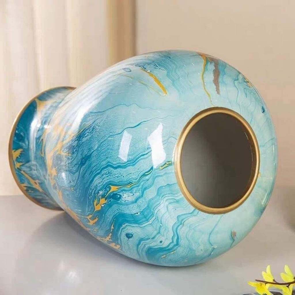 Dekoracyjny ceramiczny słoik z niebieskim imbirem, ręcznie malowana porcelanowa dekoracja, słoik na kwiaty, wazon na kwiaty, grafika do dekoracji domu, na ślub, wielokolorowy L