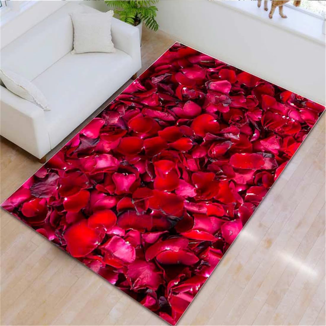 Lounge Carpet Xxl Rugs Bedroom Stitch Carpets 200x300CM Washable For Kitchen red Living Room Girl Warm Flower Pattern