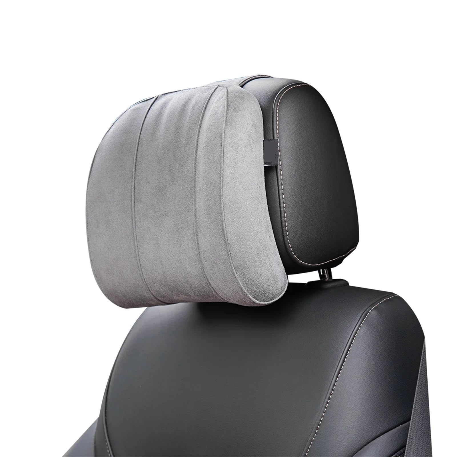 POAWUDJA Car Pillow Pillow Suede Fabric Car Seat Rest Headrest Memory Foam Removable Cover(Grey)