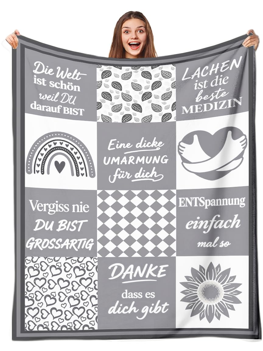Geschenke für Frauen Kuscheldecke flauschig 150x200cm - Geburtstagsgeschenk für Freundin & Beste Freundin Geschenke, Herzensmensch Geschenk für Tante, Schwester - Flanell Sofadecke