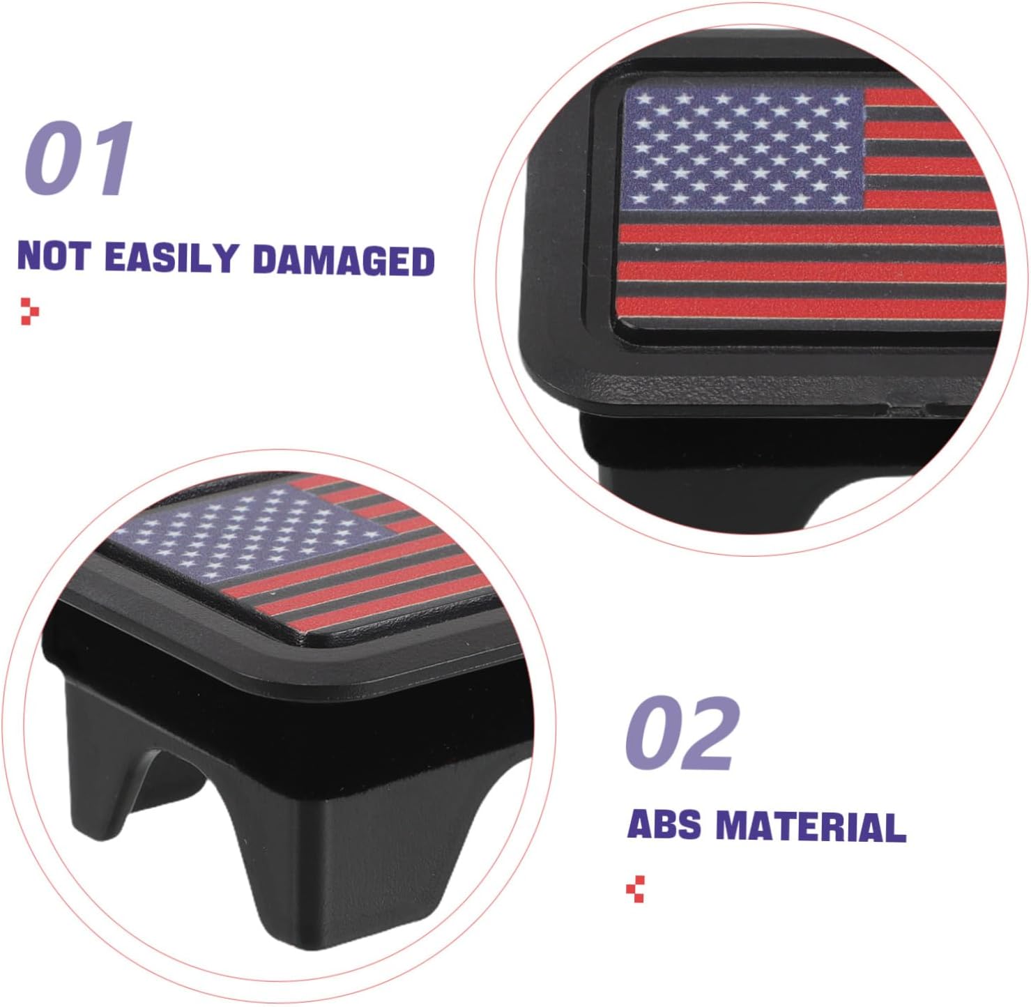 GLEAVI 2pcs Ram Trunk Hole Stake Pocket Covers Abs Tailgate Accessories Patriotic Flag Design Compatible Models