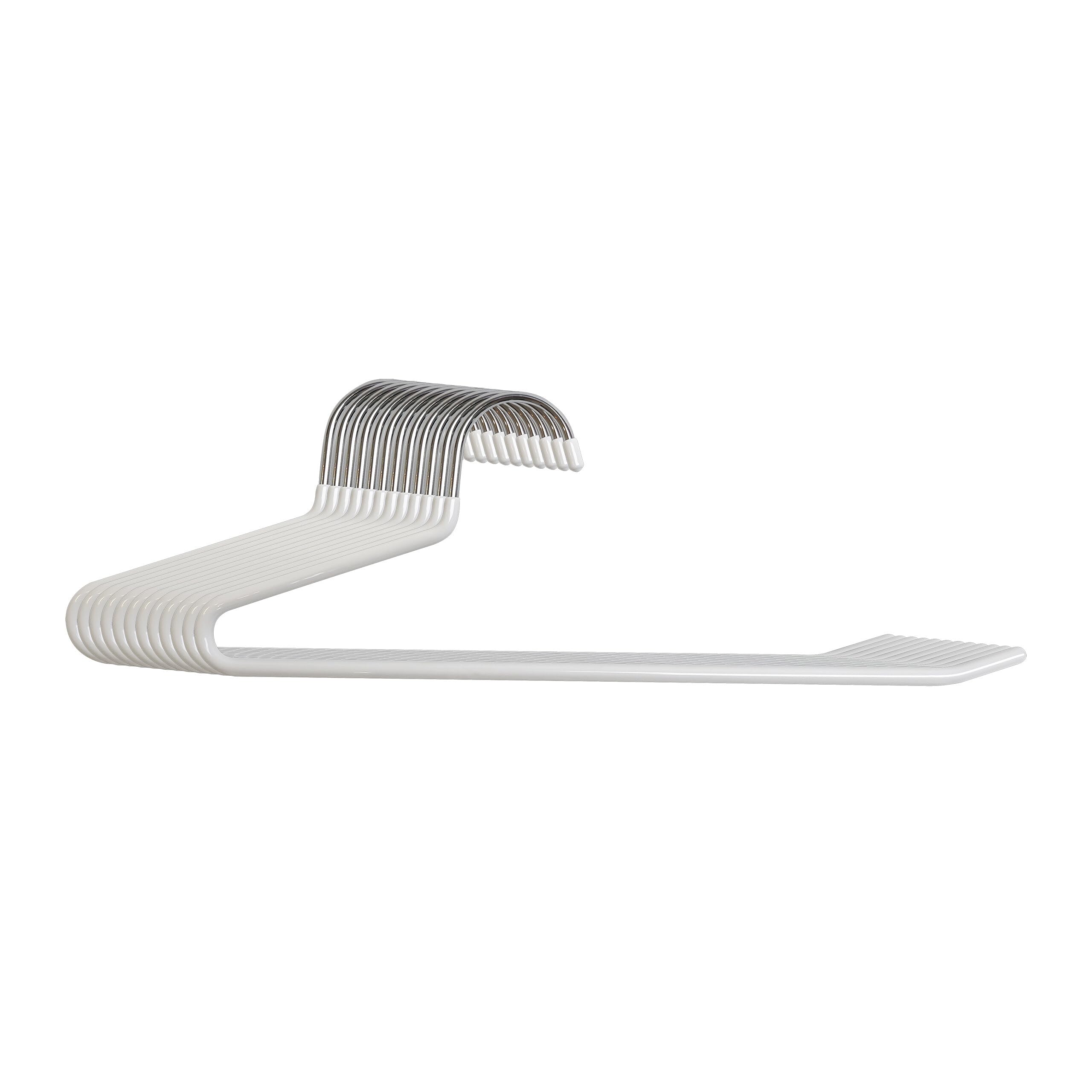 Relaxdays trouser hangers, set of 12, non-slip hangers, space-saving, HWD: 17.5 x 35 x 0.5 cm, suit hangers, white