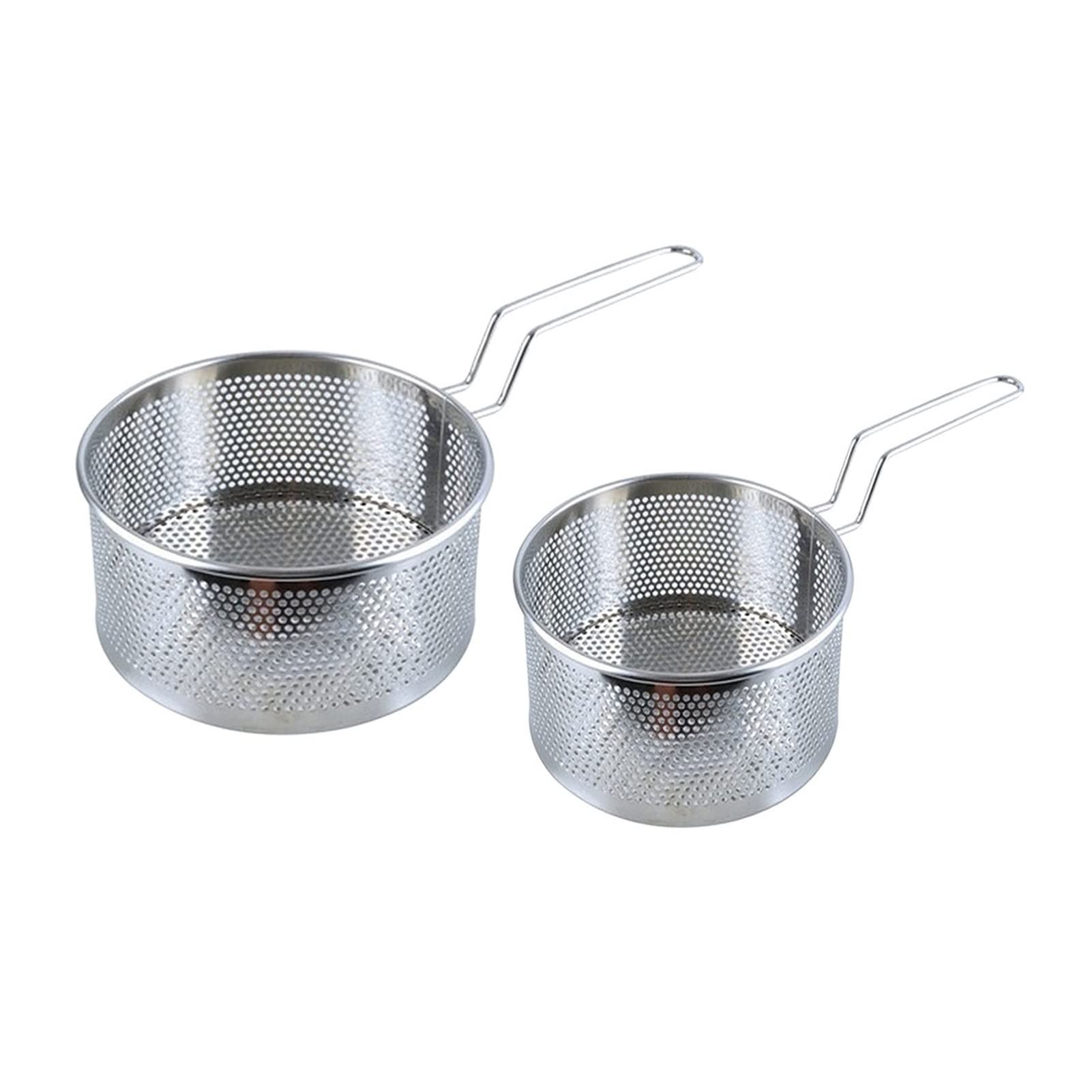 NEBE Panier à Friteuse Panier à Frire en Acier Inoxydable Panier à friture de Cuisine Noodle Dumpling Passoire Poêle à Frire Panier à Frire Panier à Frire(S)