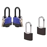 SEPOX® 4 pcs All-Weather Outdoor Padlocks Keyed Alike, Long Shackle, Solid Steel Lock, Heavy-Duty with Cover, Compact Design for Gate Fence Cabinet Toolbox School Gym Locker
