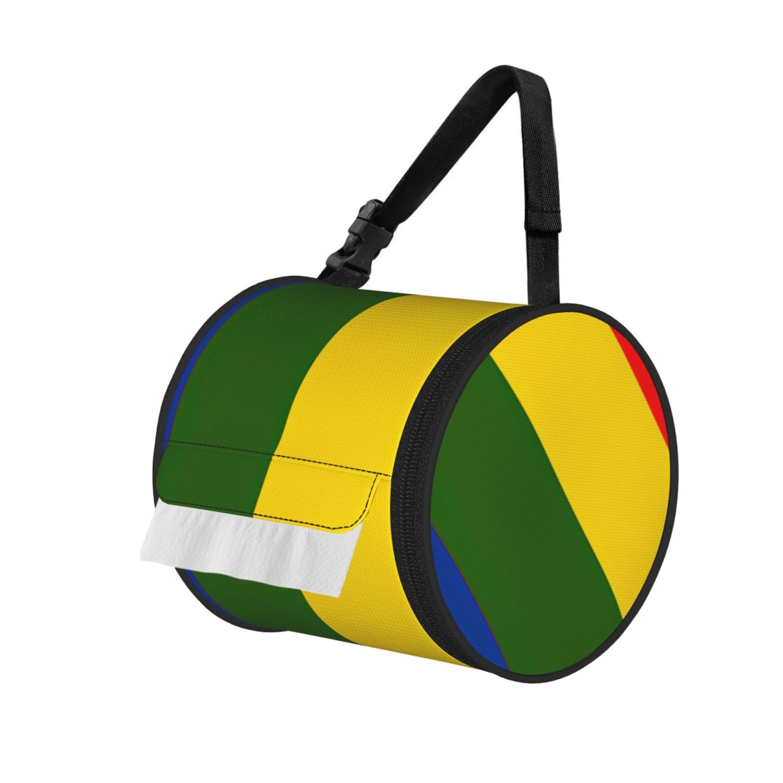 Rainbow Flag Printed Toilet Paper Holder Bag, Adjustable Strap Roll Paper Organizer for Car Kitchen Outdoor
