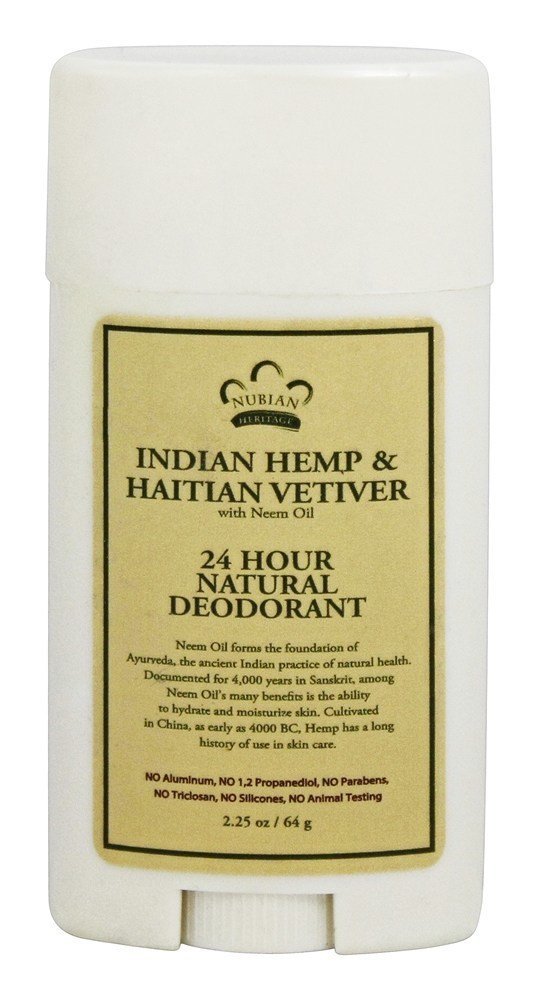 Nubian Heritage - 24 Hour Natural Deodorant Indian Hemp & Haitian Vetiver - 2.25 oz.(Pack of 3)