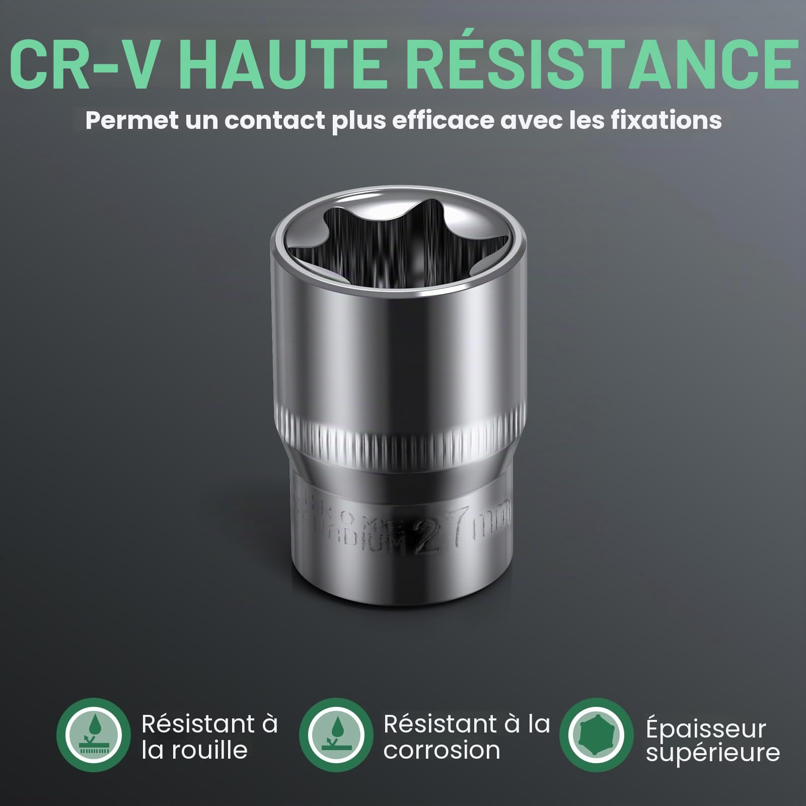 Ginour Coffret de Douilles 202 Pièces Clés à Cliquet 1/4", 3/8", 1/2" CR-V | Comprend douilles,rallonges, embouts, clés Allen et adaptateurs pour la réparation automobile,la maison et le bricolage.