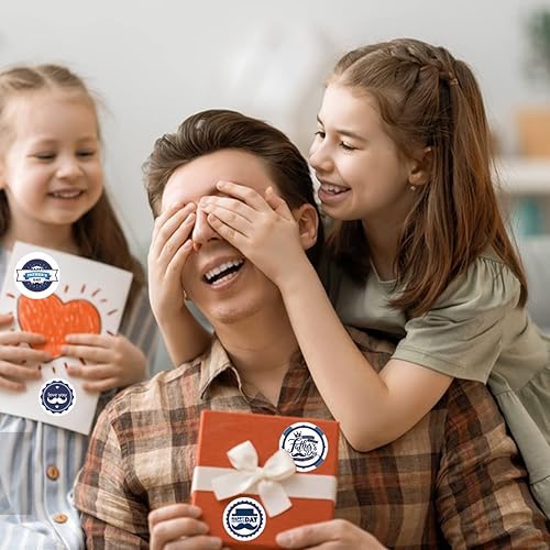 Miniatura 6 de Etiquetas de feliz día del padre, calcomanías para el día del padre, 500 unidadesrollo, etiqueta de regalo para el día del padre, 1 pulgada, los