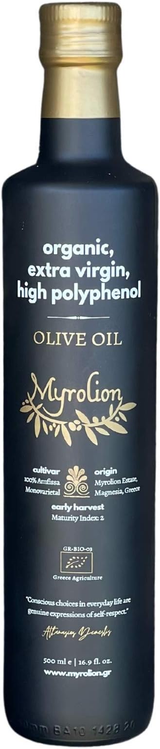 High Phenolic Organic Extra Virgin Olive Oil – Produced: October 2020 | Myrolion 500ml