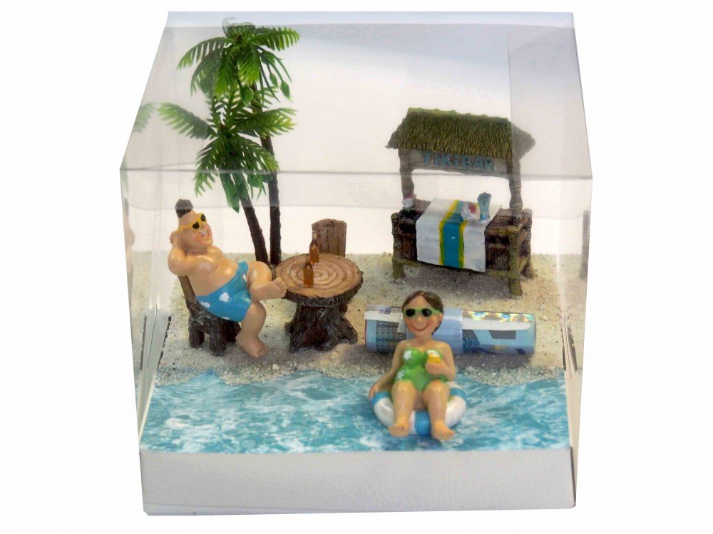 ZauberDeko Geldgeschenk Verpackung Geldverpackung Tiki Bar Paar Urlaub Reise Strand Geburtstag Hochzeit