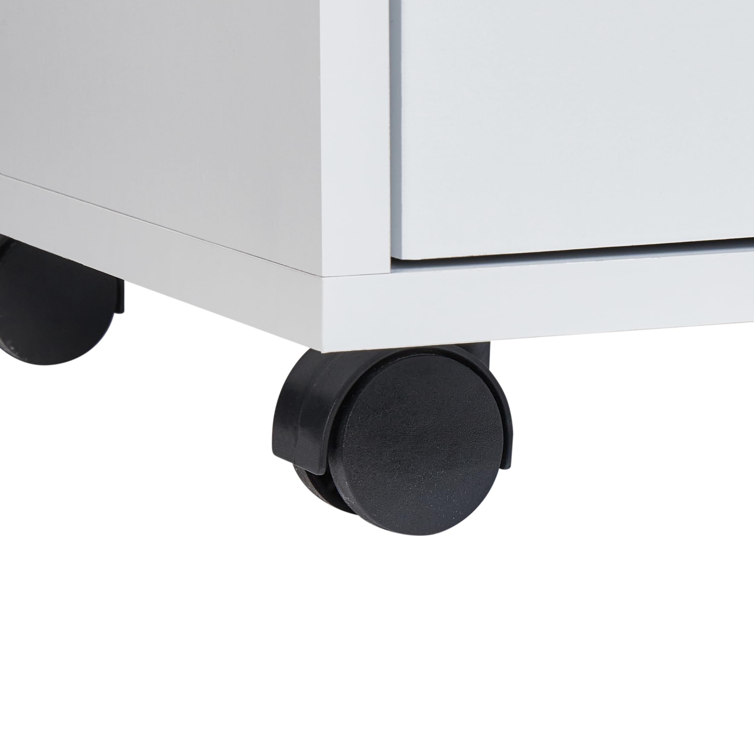Beliani Mueble de baño de MDP Material sintético Ruedas 2 cajones almacenaje de baño Blanco Osasco