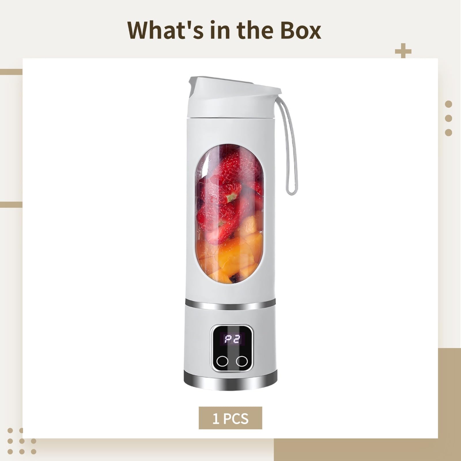 Mini blender, przenośny do użytku studenckiego, wielofunkcyjny kubek do sokowirówki, ładowanie USB, pojemność 450 ml, wbudowana bateria, wygodny silikonowy uchwyt, do domu i podróży