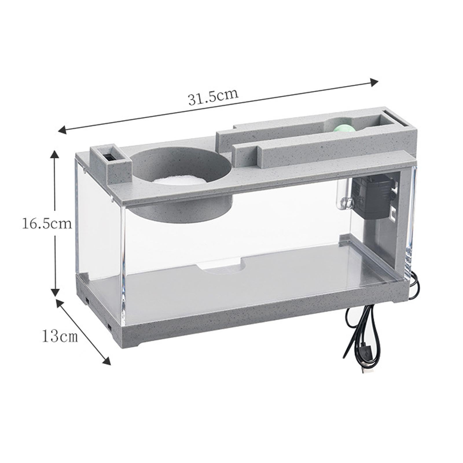 Mini Aquarium Aquarium Transparent Micro Décoratif Pierre Artificielle Boîte pour Reptile Matériau PP Facile Entretien Conçu, B