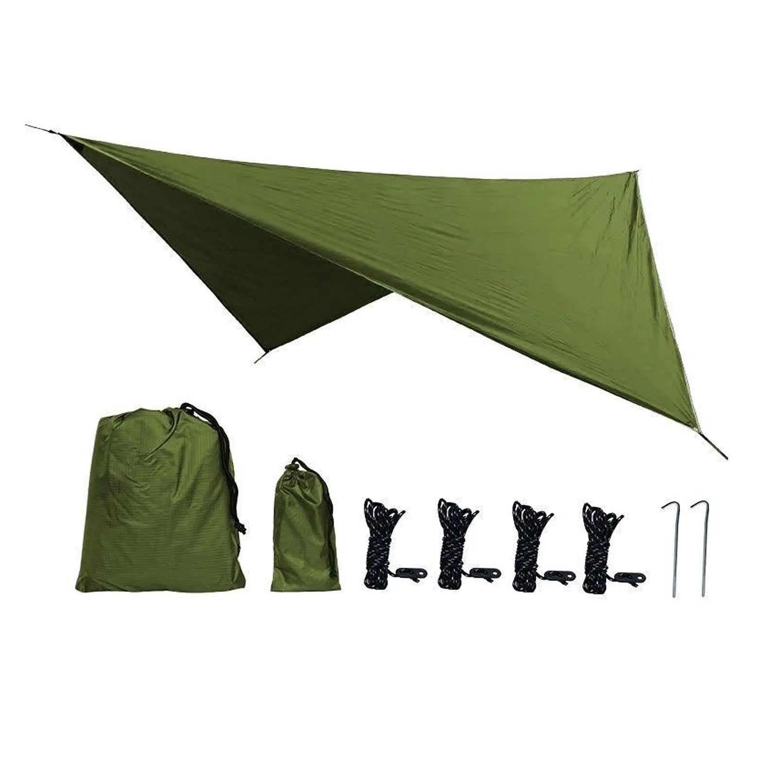 Bâche de camping légère et imperméable - Accessoires de camping - Auvent de tente - Auvent de pluie pour randonnée, plage, pêche, voyage en plein air (vert)