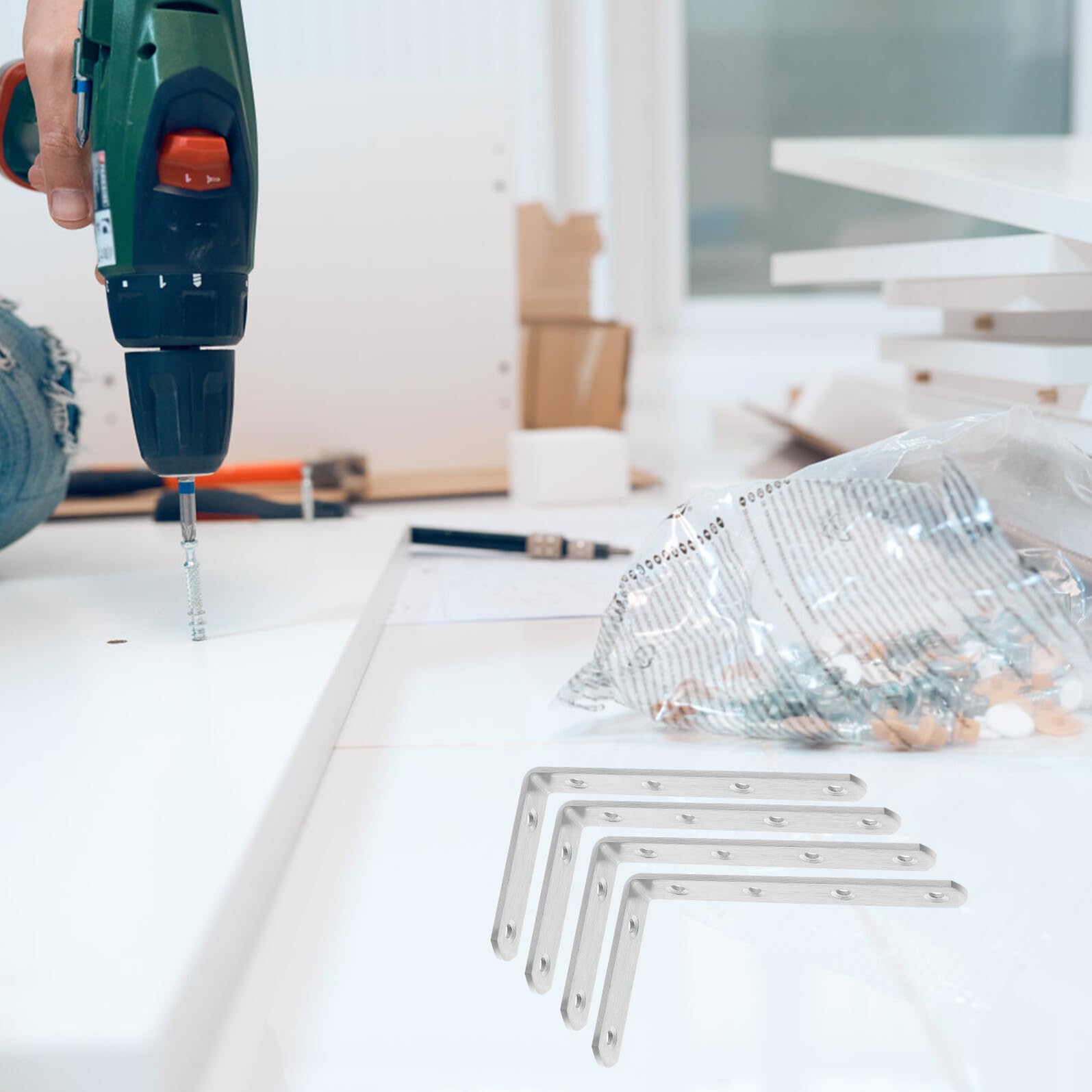 10 Stück Teiliges Edelstahl Schwerlast winkelverbinder mit Schrauben Stabile Winkelhalter für Holzregale Schrankverstärkung Vielseitig für Möbel und DIY montage