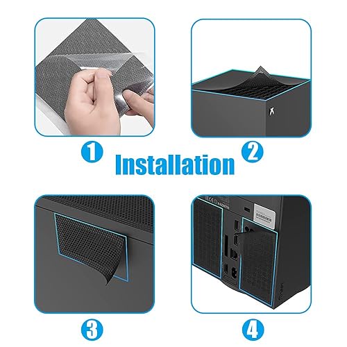 Miniatura 4 de Filtro de polvo para Xbox Series X, cubierta de filtro de polvo de ventilación, funda superior a prueba de polvo para Xbox Series X, 2 paquetes